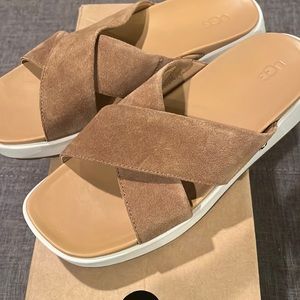 UGG Emily platform slide sandals -Chestnut Suede- New in box
